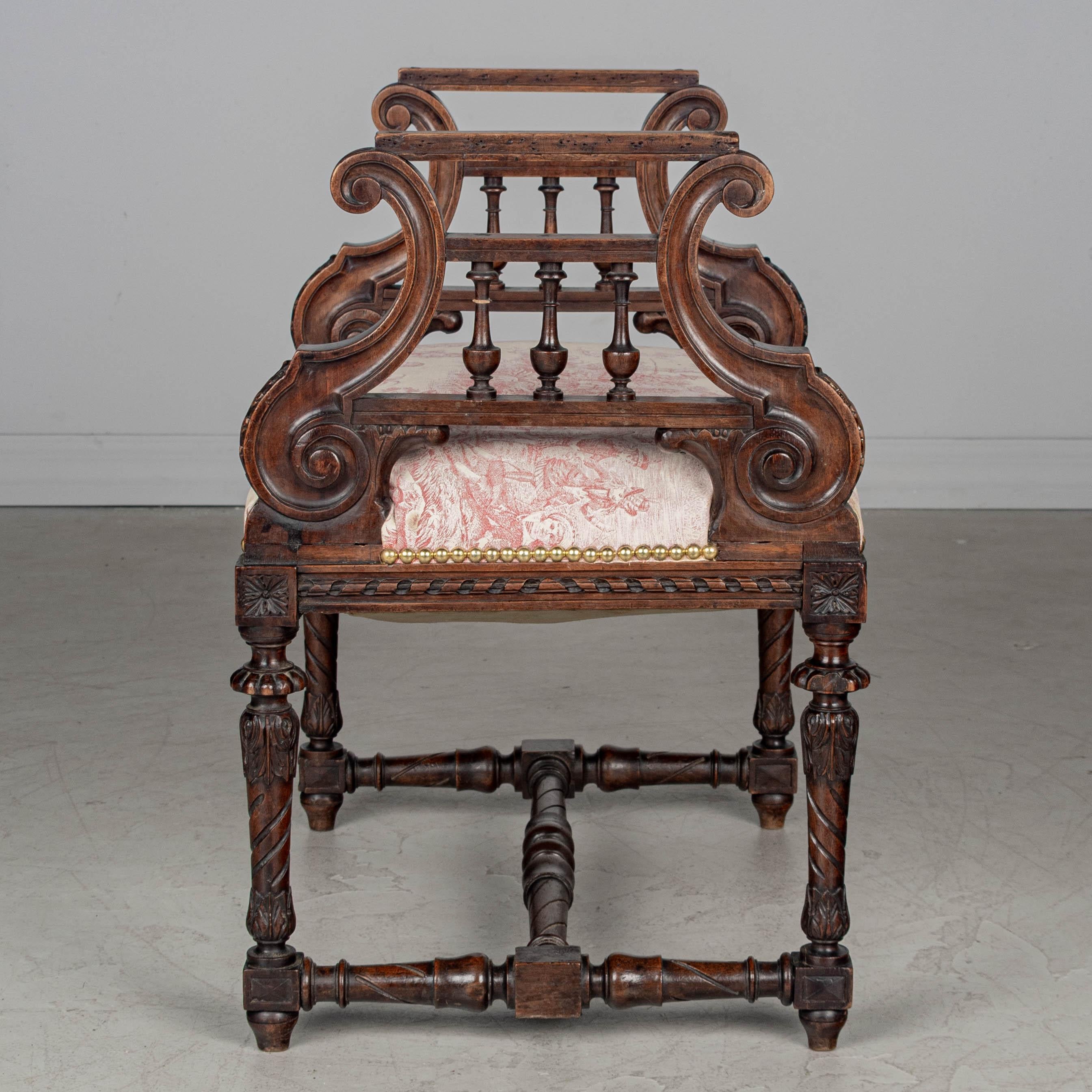 Banqueta de piano francesa estilo Luis XV en venta 2