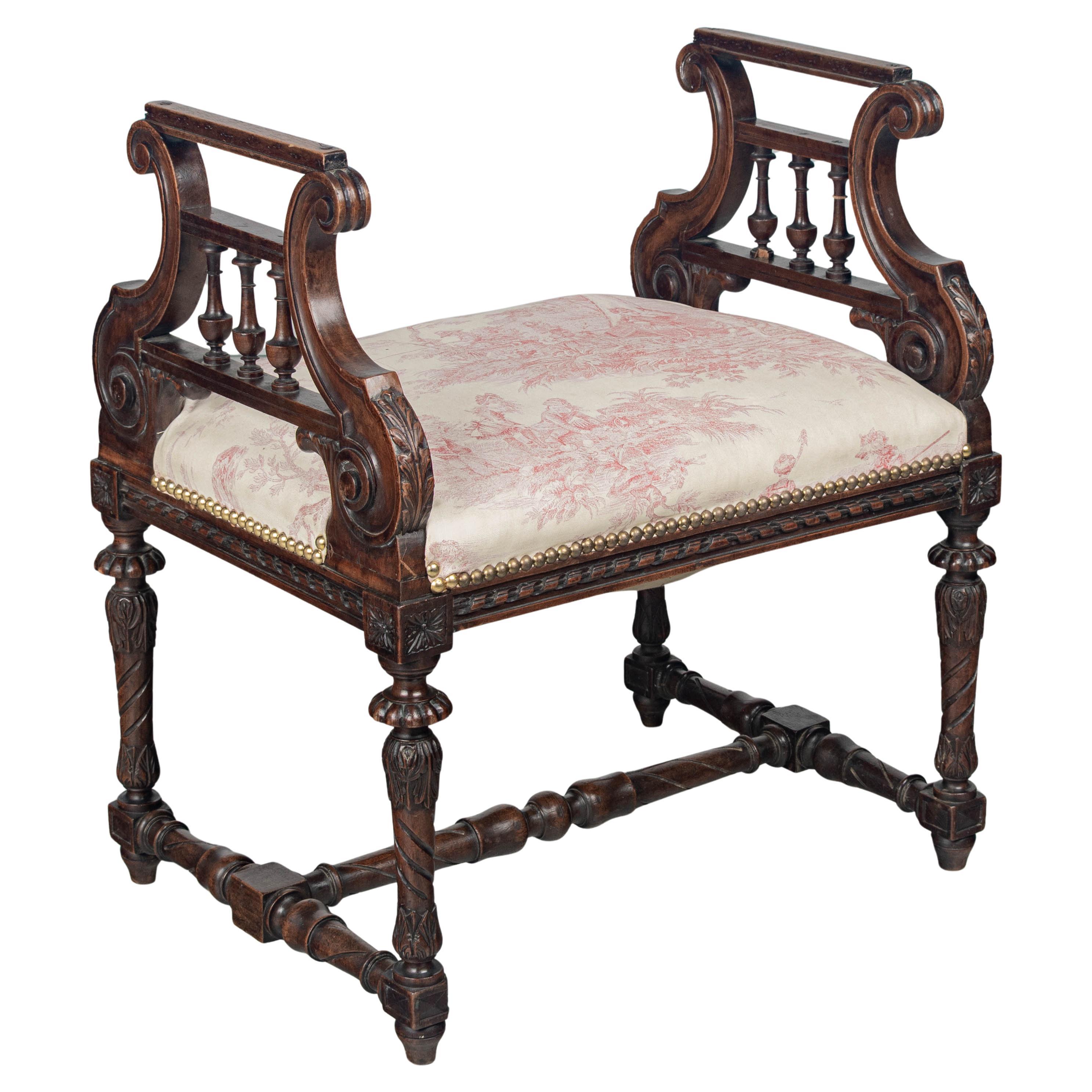 French Louis XV Style Piano Bench