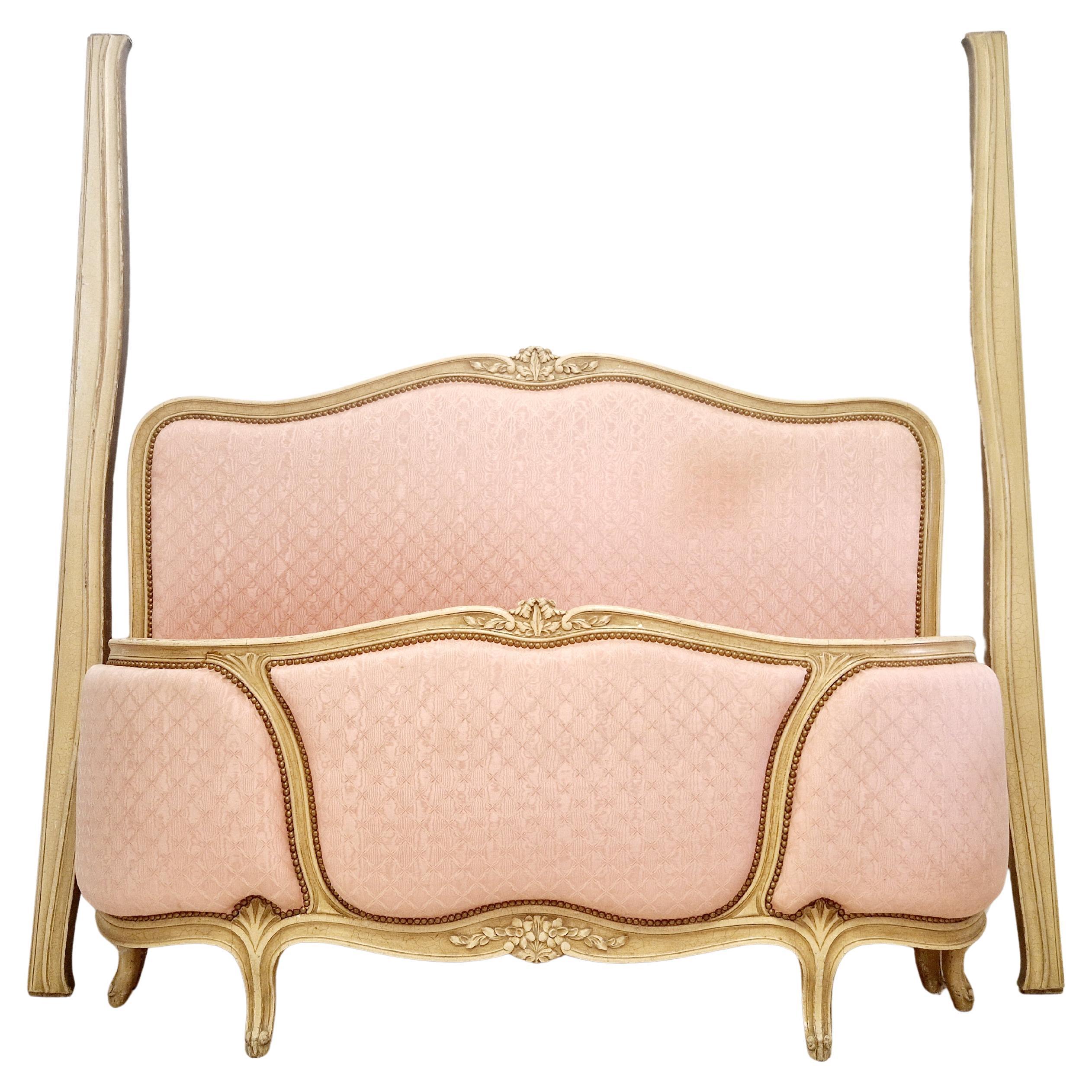 French Louis XV Style Pink Corbeille Bed