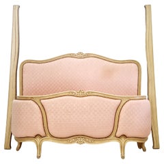 Französisches Corbeille-Bett im Louis XV-Stil in Rosa