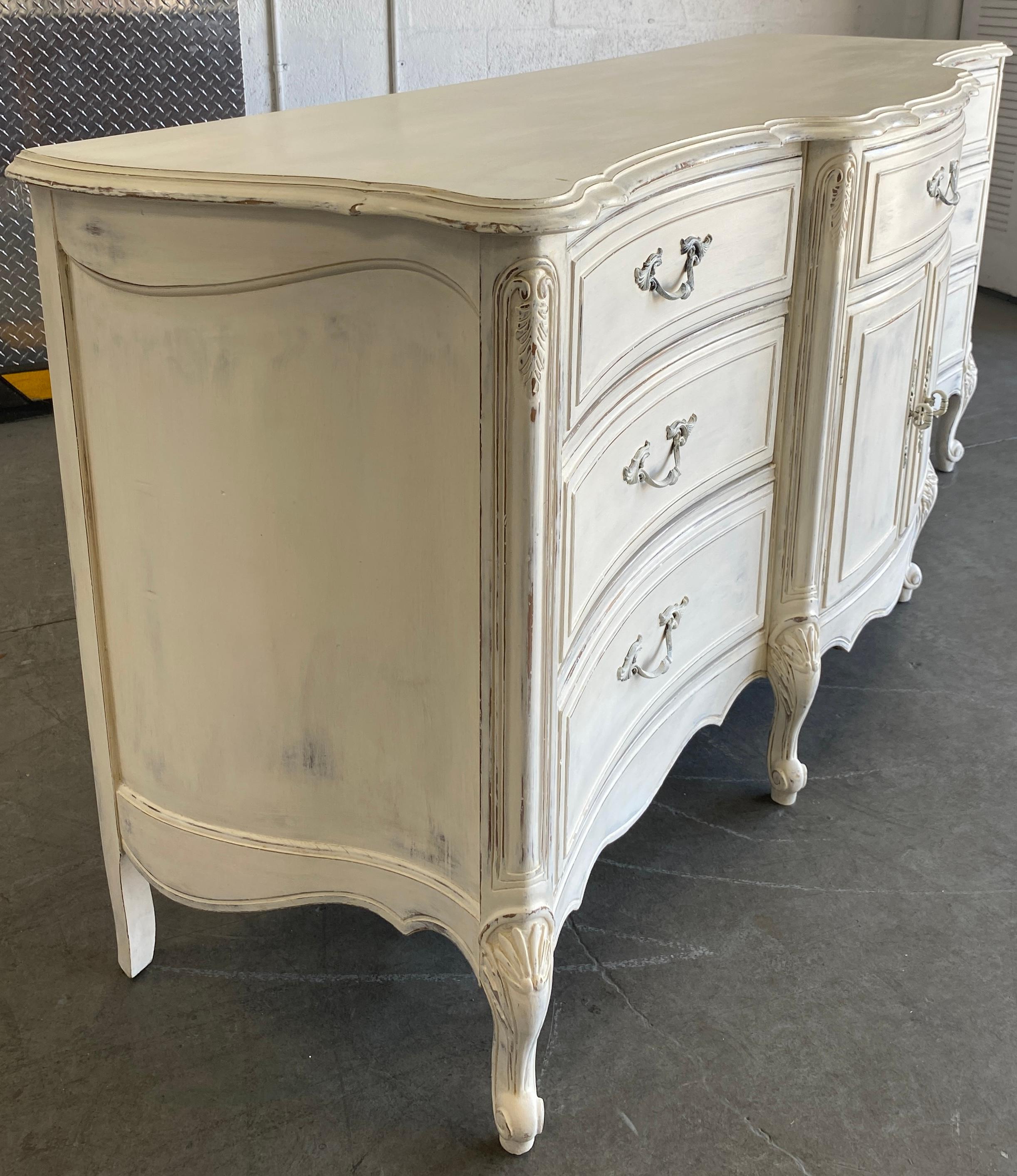 Französisches Sideboard im Louis XV-Stil, französisches bemaltes Buffet oder Enfilade im Angebot 5