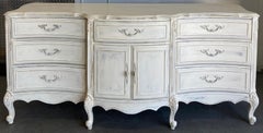 French Louis XV Style Provincial Sideboard, French Painted Buffet or Enfilade