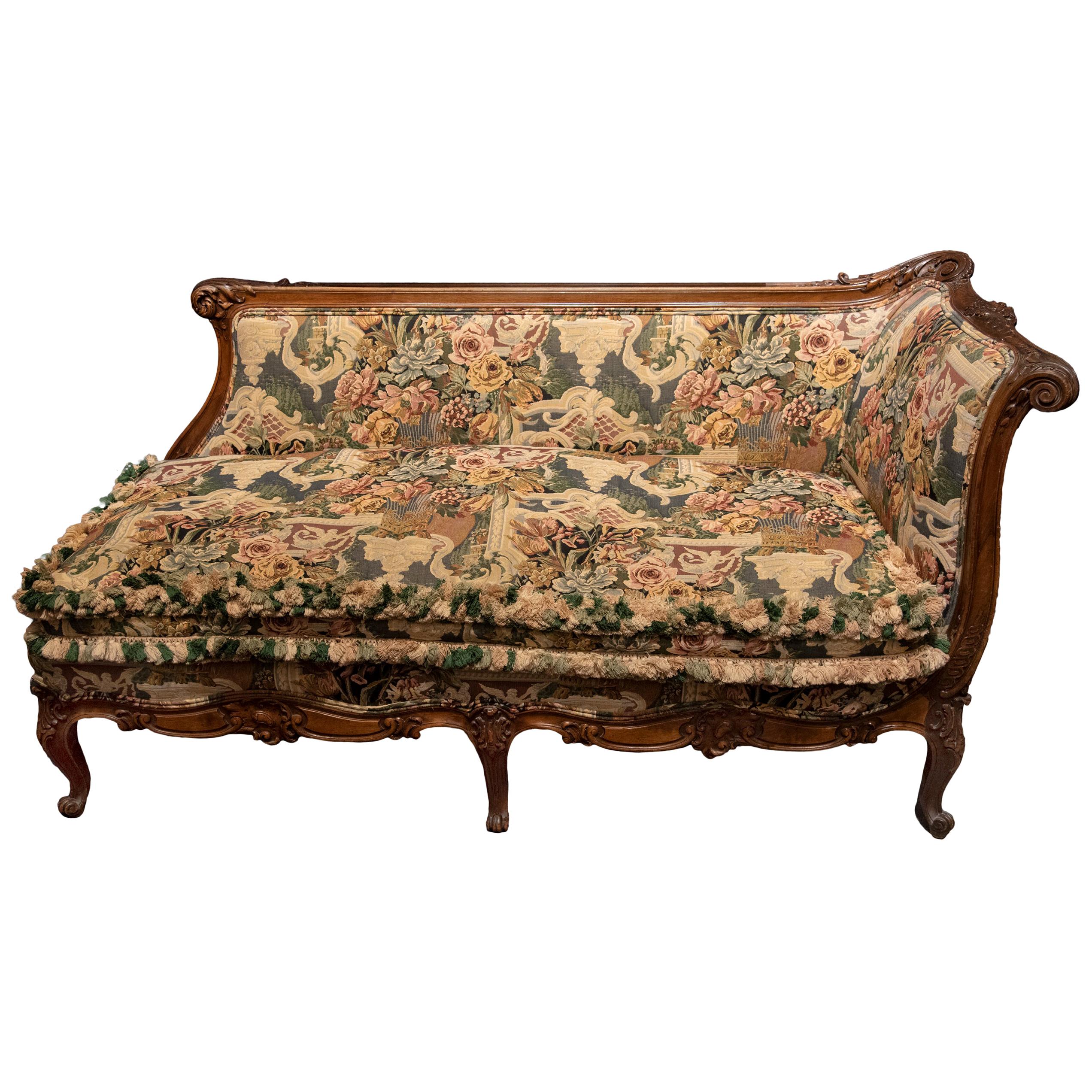 French Louis XV Style Recamier Sofa For Sale