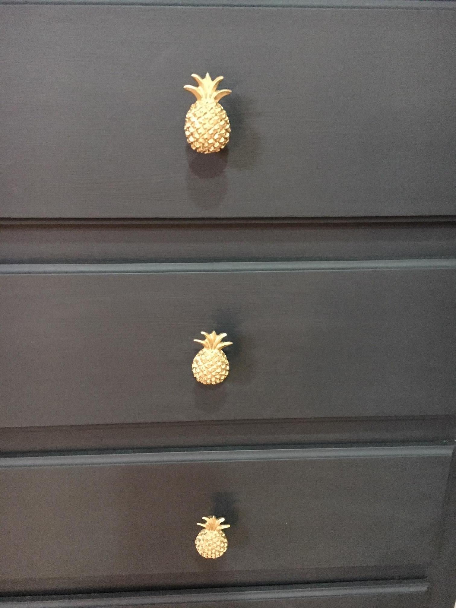 French Louis XV Style Restored Chests of Drawer with Brass Pineapple Handles 4