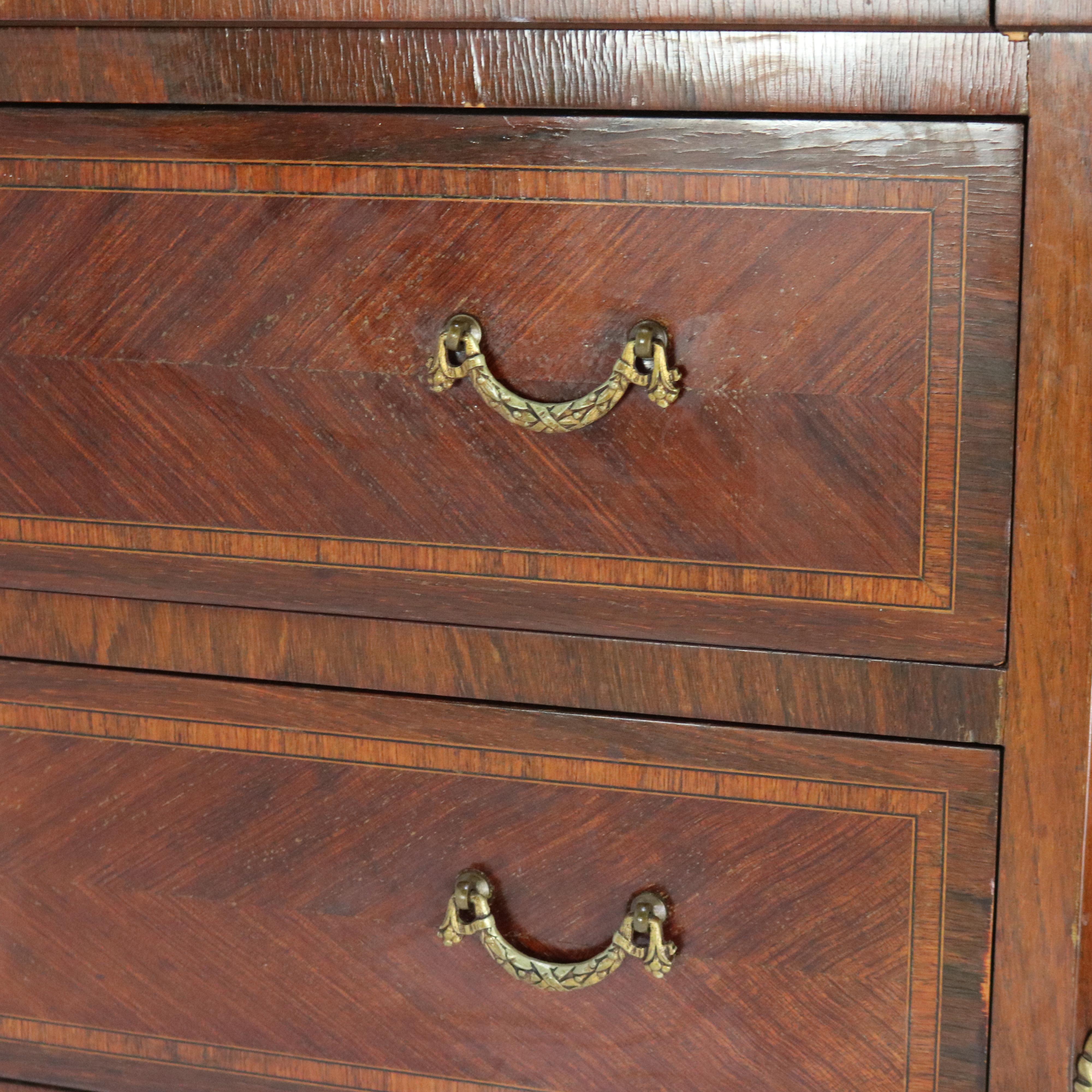 Bureau de dame en palissandre, bois de roi et bronze doré de style Louis XV, C.S. en vente 7