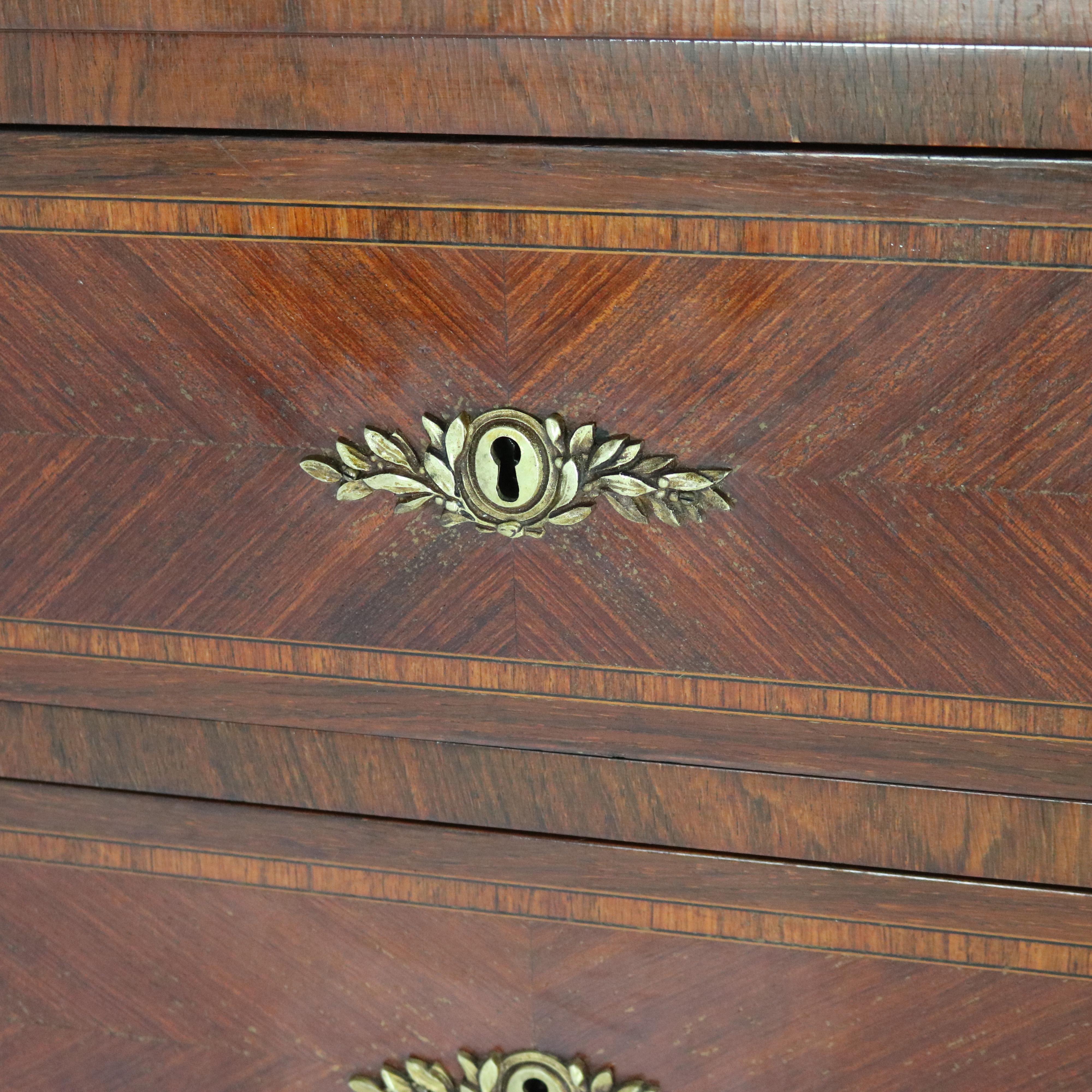 Bureau de dame en palissandre, bois de roi et bronze doré de style Louis XV, C.S. en vente 8