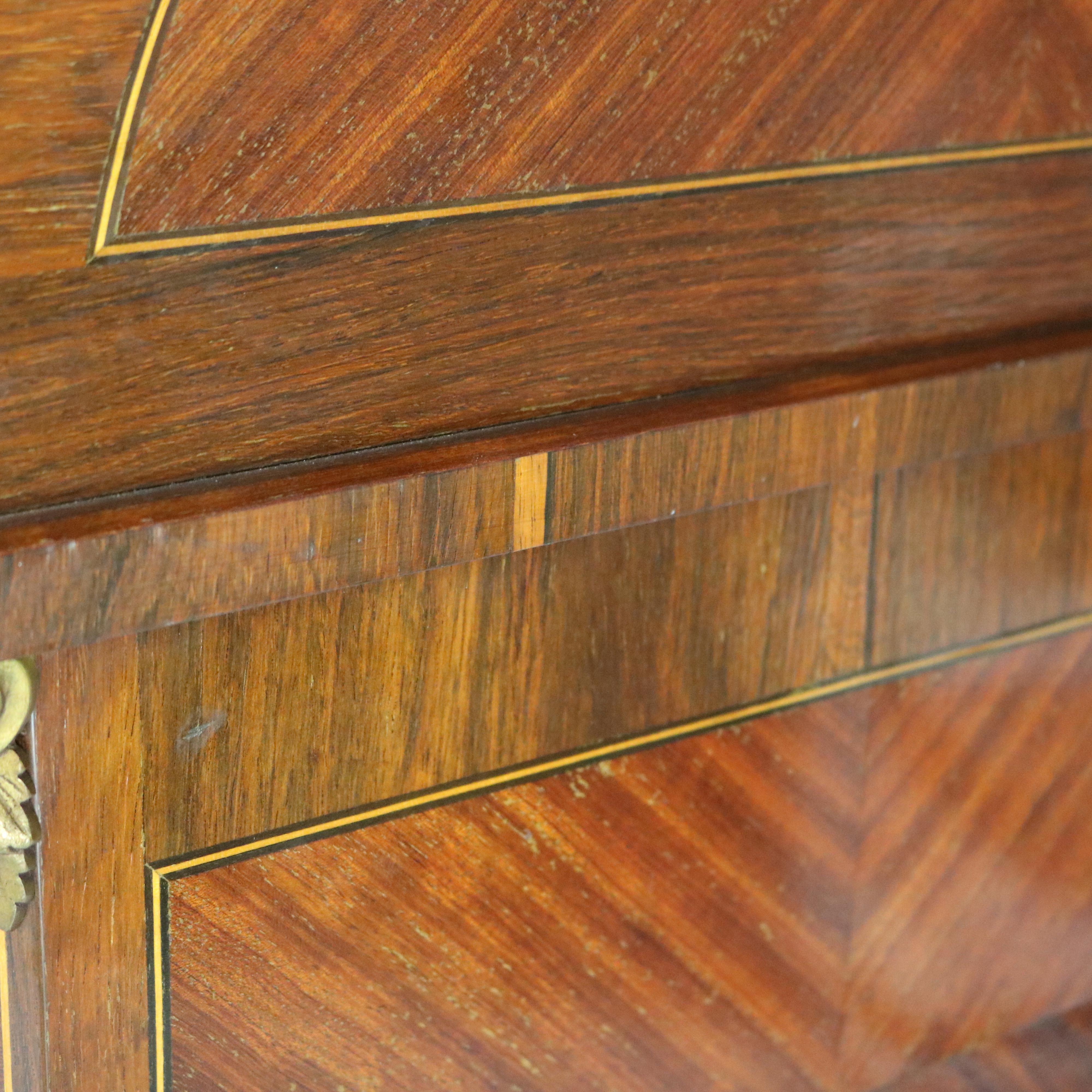 Bureau de dame en palissandre, bois de roi et bronze doré de style Louis XV, C.S. en vente 10