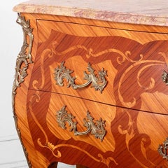 French Louis XV Style Rosewood Marquetry Commode