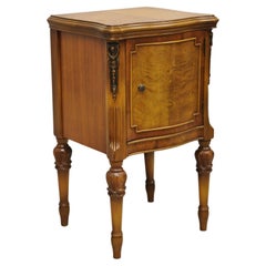 French Louis XV Style Satinwood One Door Nightstand Bedside Cabinet by Joerns