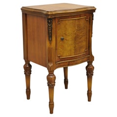 French Louis XV Style Satinwood One Door Nightstand Bedside Cabinet by Joerns