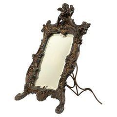 French Louis XV Style Silver Plate Dressing Table / Vanity Mirror