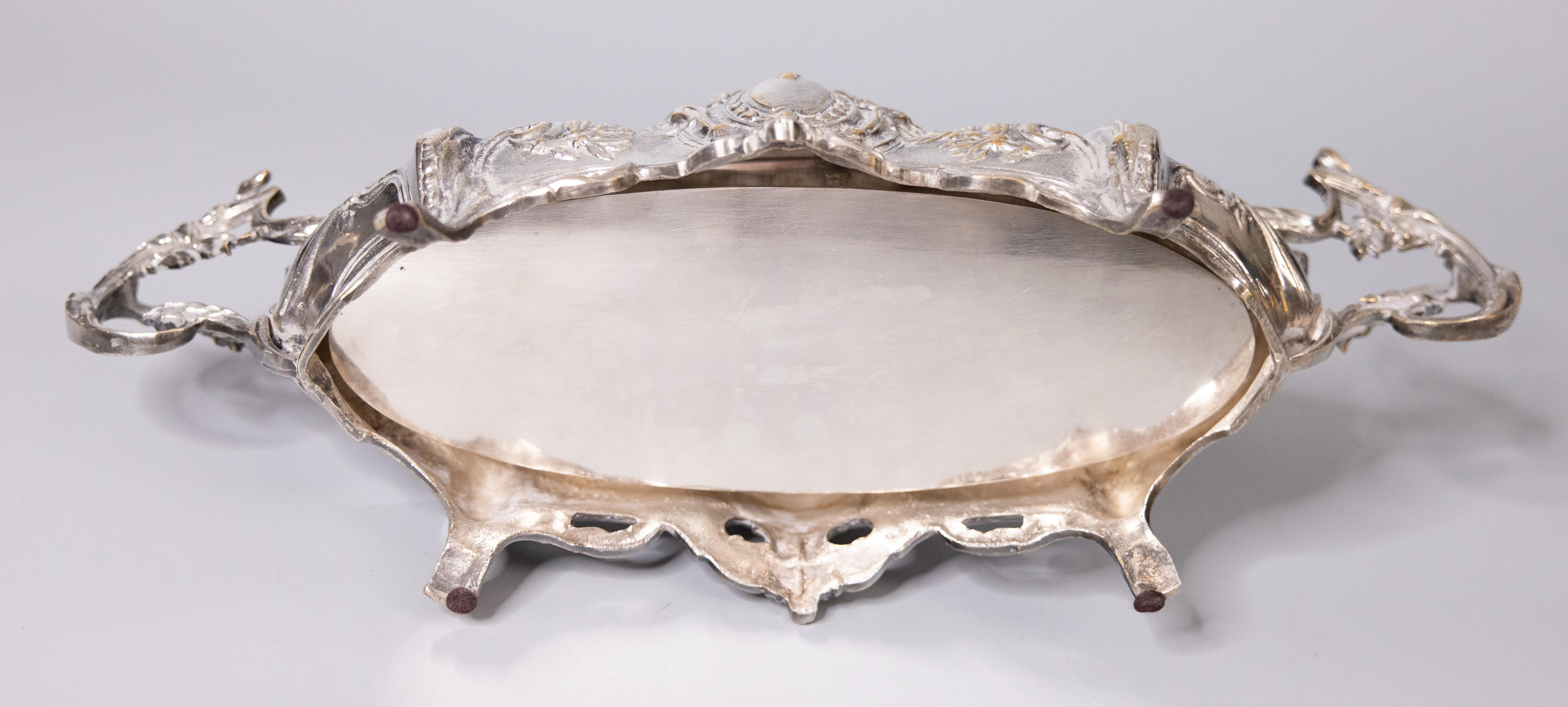 French Louis XV Style Silver Plate Jardiniere Cachepot Centerpiece circa 1900 7