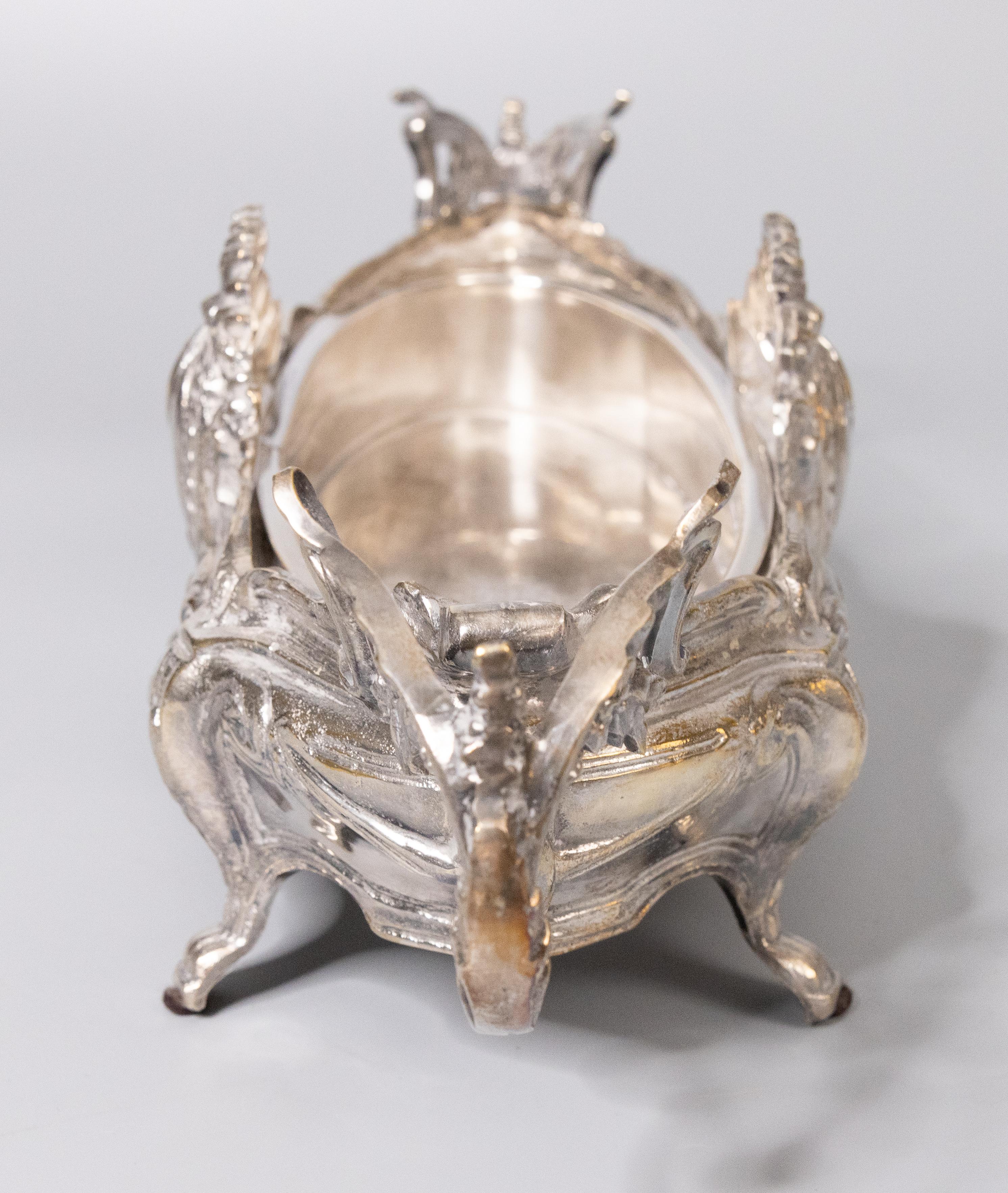 French Louis XV Style Silver Plate Jardiniere Cachepot Centerpiece circa 1900 1