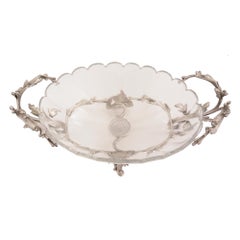 French Louis XV Style Silvered Bronze and Baccarat Crystal Centerpiece