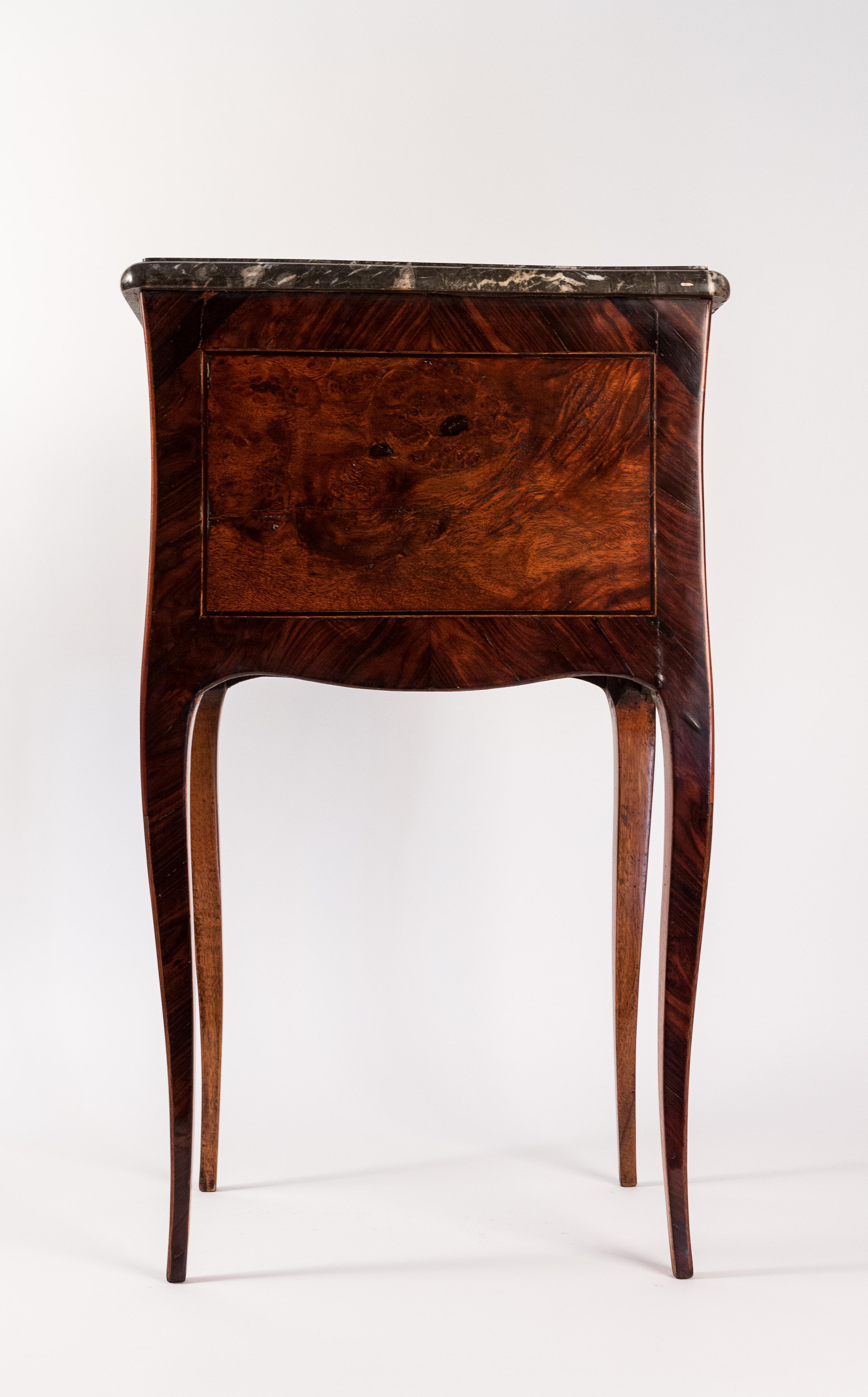 French Louis XV Style Small Serpentine Marble-Top Commode, circa 1820-1830 5