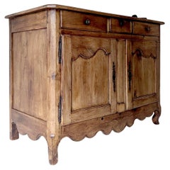 French Louis XV Style Solid Cherry Buffet, 19th Century