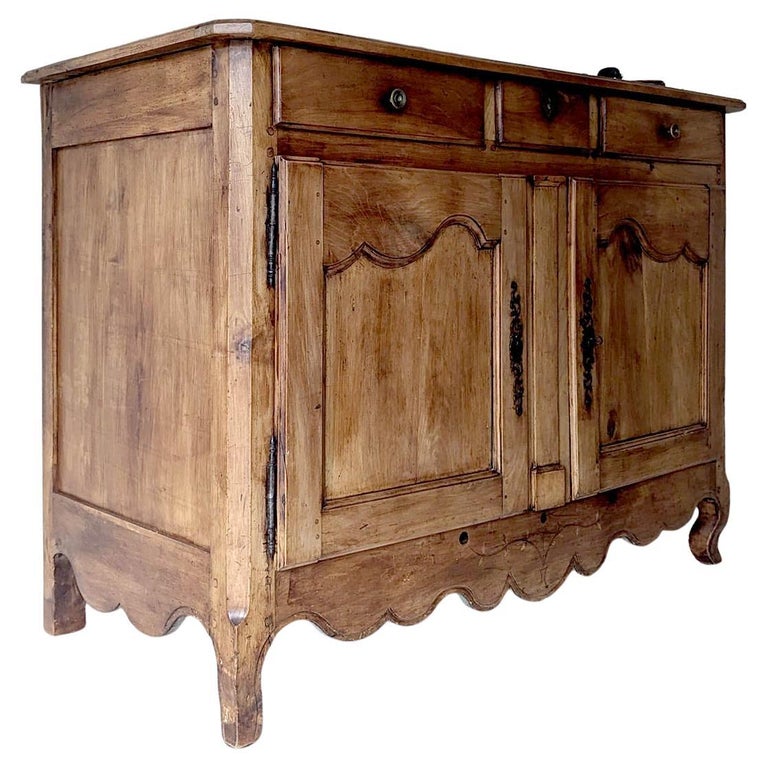 French Louis XV Style Solid Cherry Buffet, 19th Century For Sale