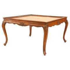 Vintage French Louis XV Style Square Walnut Coffee Table