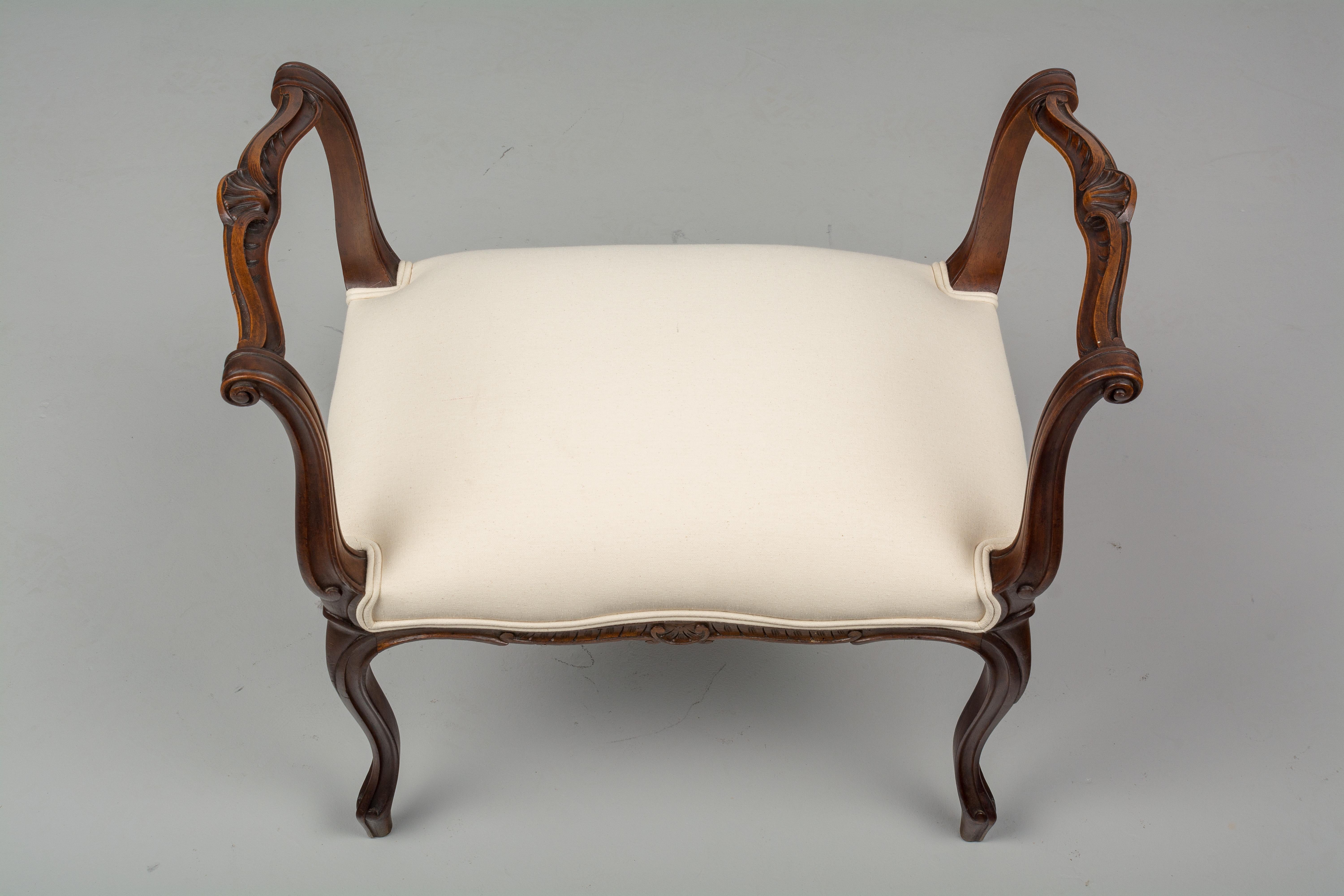 French Louis XV Style Stool or Bench 1