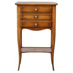 French Louis XV Style Table Chiffonnière with Three Small Drawers and Low Shelf