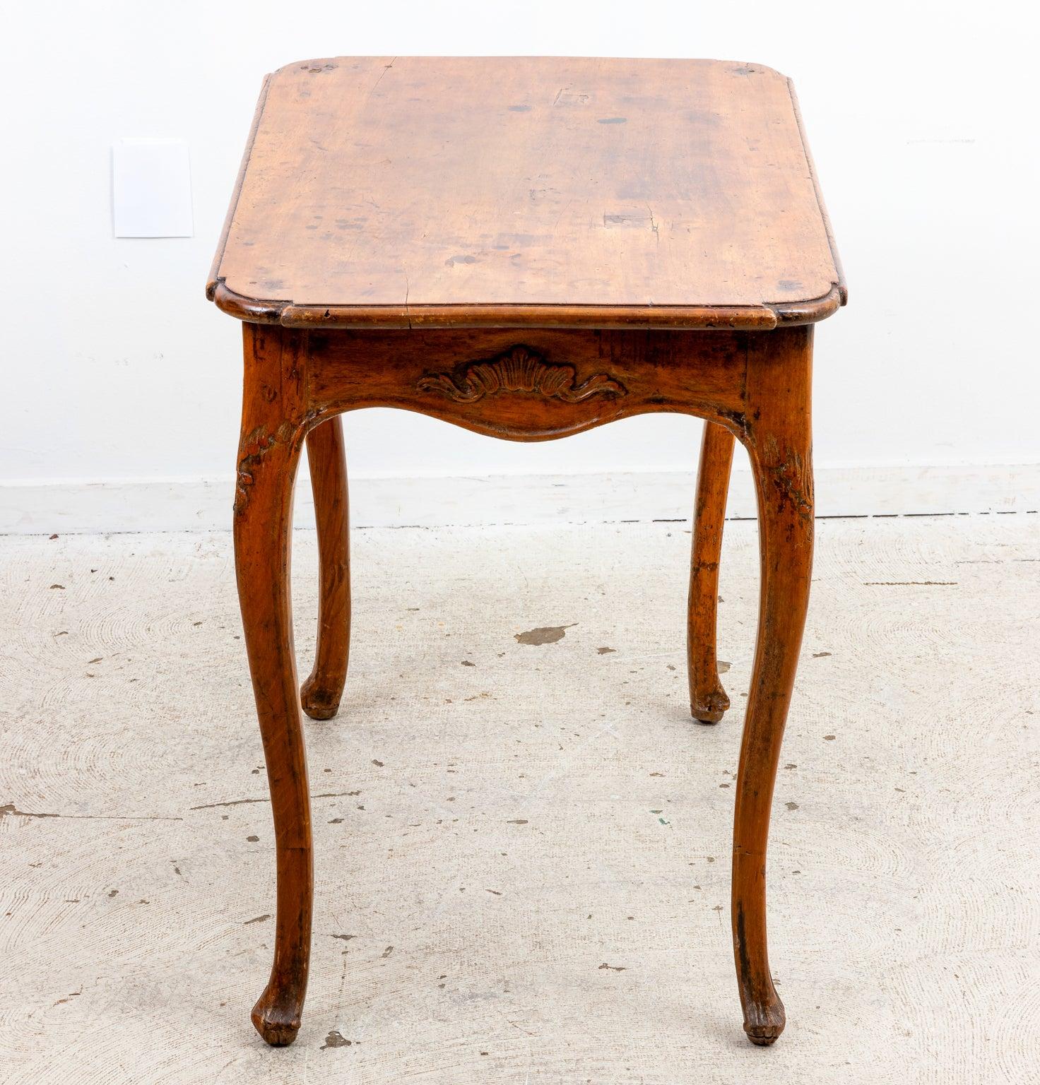 Walnut French Louis XV Style Table For Sale