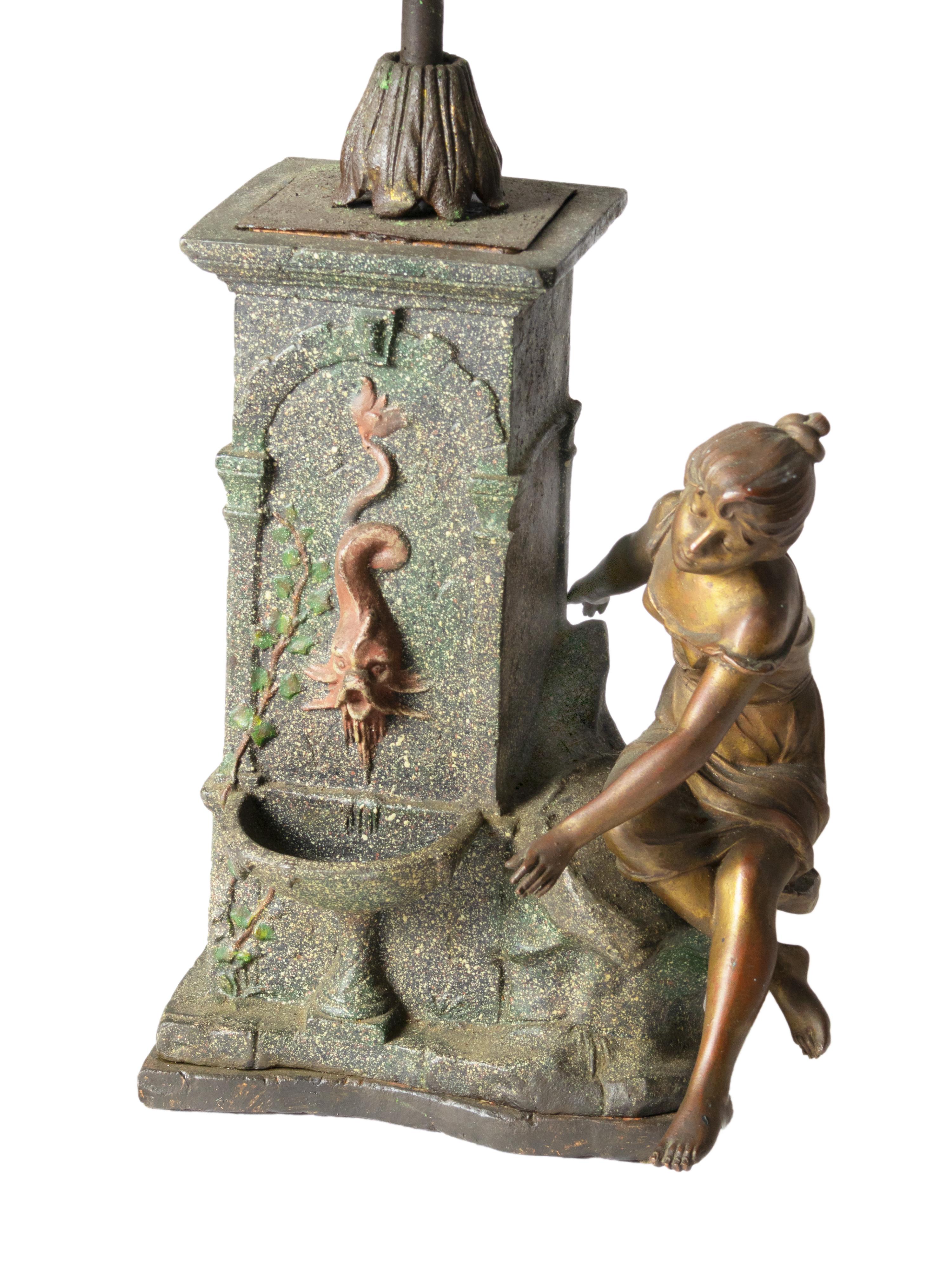 Français Lampe de table de style Louis XV, figure de 