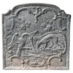 Plaque de cheminée française de style Louis XV « Le renard et la cire »