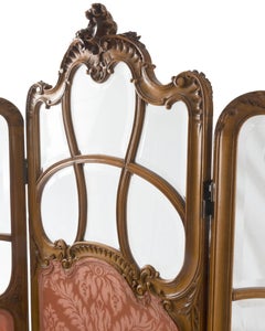 French Louis XV Style Three-Panel Screen in Walnut