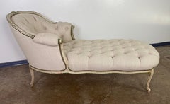 French Louis XV Style Tufted Chaise Lounge