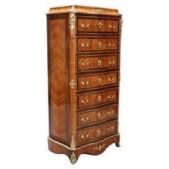 French Louis XV Style Tulip Wood Chest of Drawers Writing Cabinet
