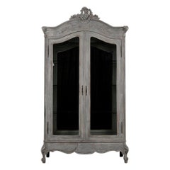 Antique French Louis XV Style Two-Door Display Cabinet