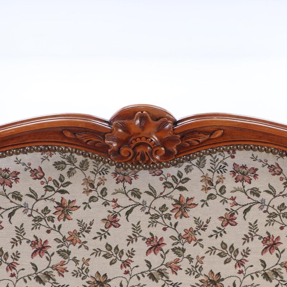 Upholstery French Louis XV style upholstered bed with curved footboard C 1930. For Sale