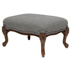 Antique French Louis XV Style Upholstered Footstool, c. 1850