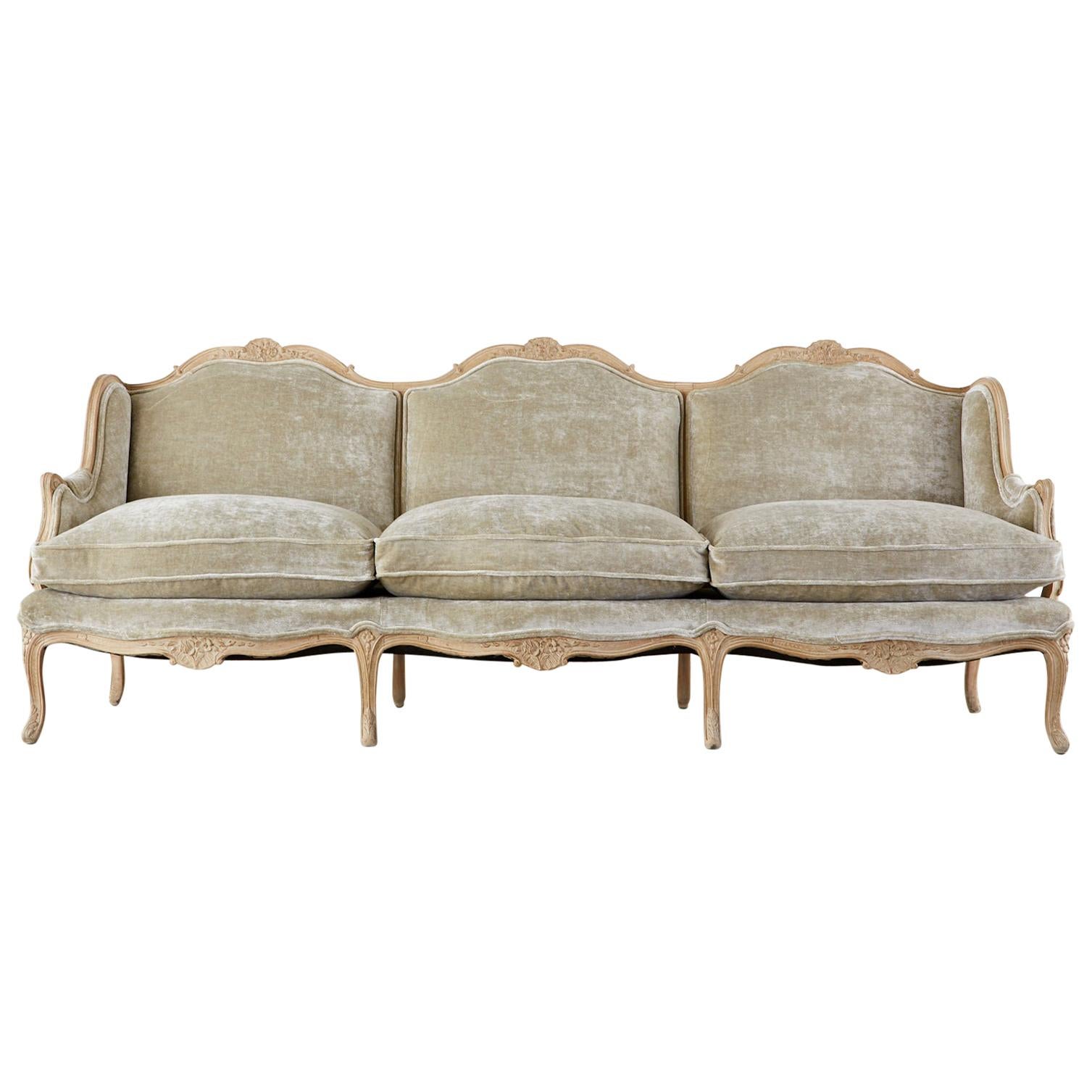 French Louis XV Style Velvet Canapé à Oreilles Sofa at 1stDibs | canape  style, french canape sofa, canape in french