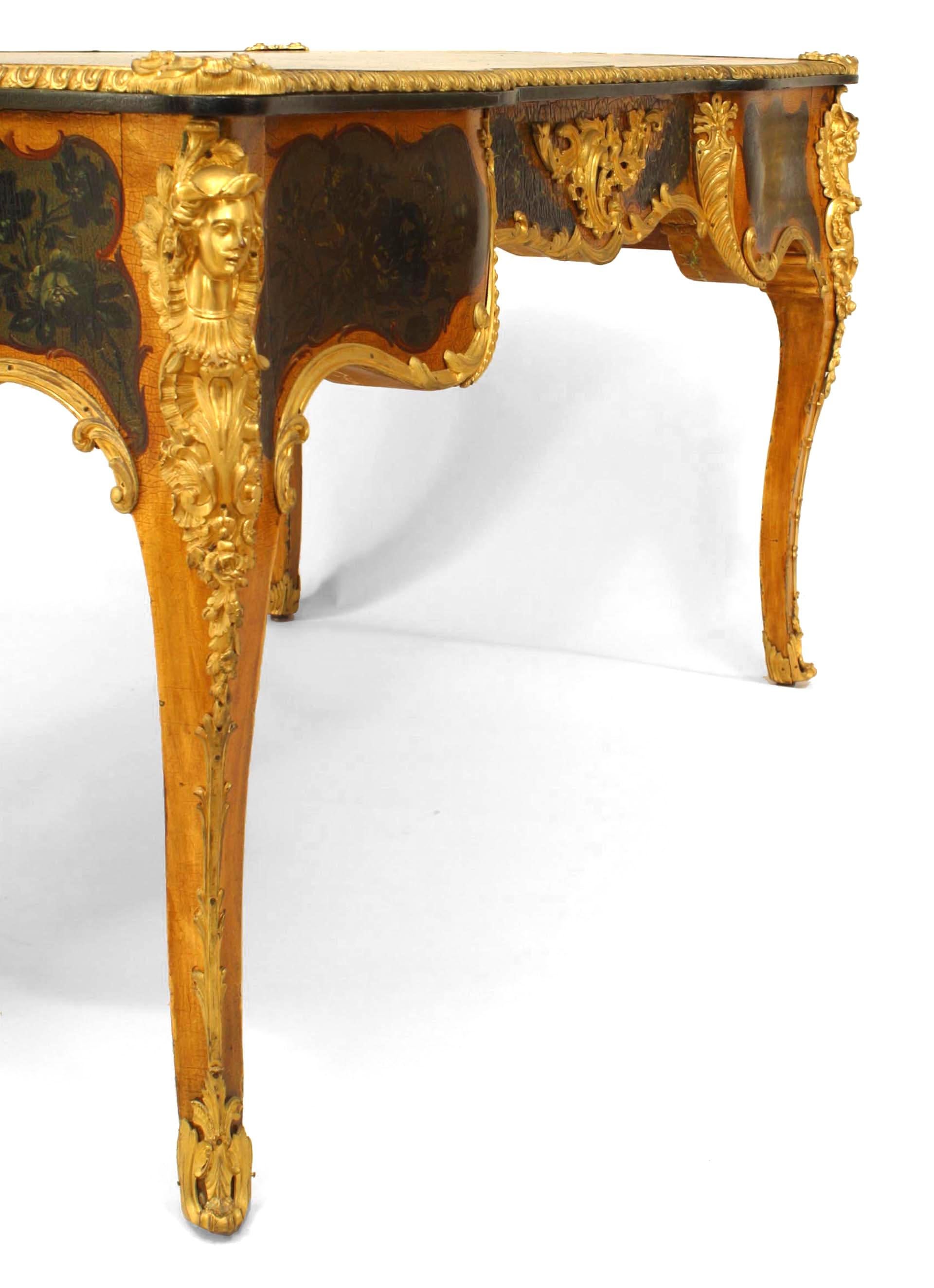 French Louis XV Style Verne Martin Painted Desk In Good Condition For Sale In New York, NY