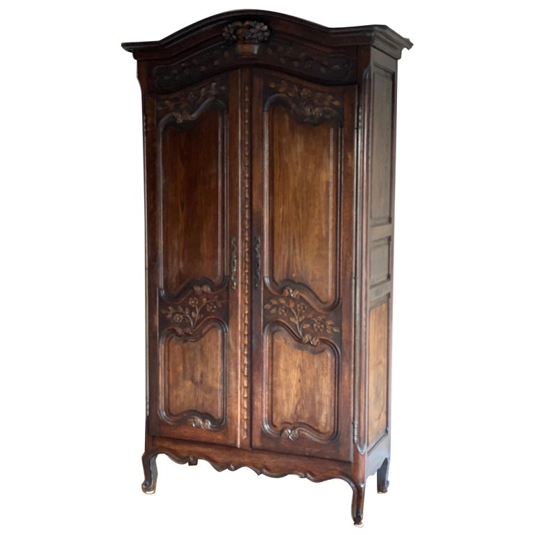 French Louis XV Style Walnut Armoire at 1stDibs