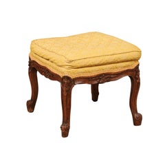 French Louis XV Style Walnut Bench, 19th Century
