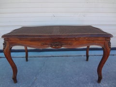 French Louis XV Style Walnut Cane Bench