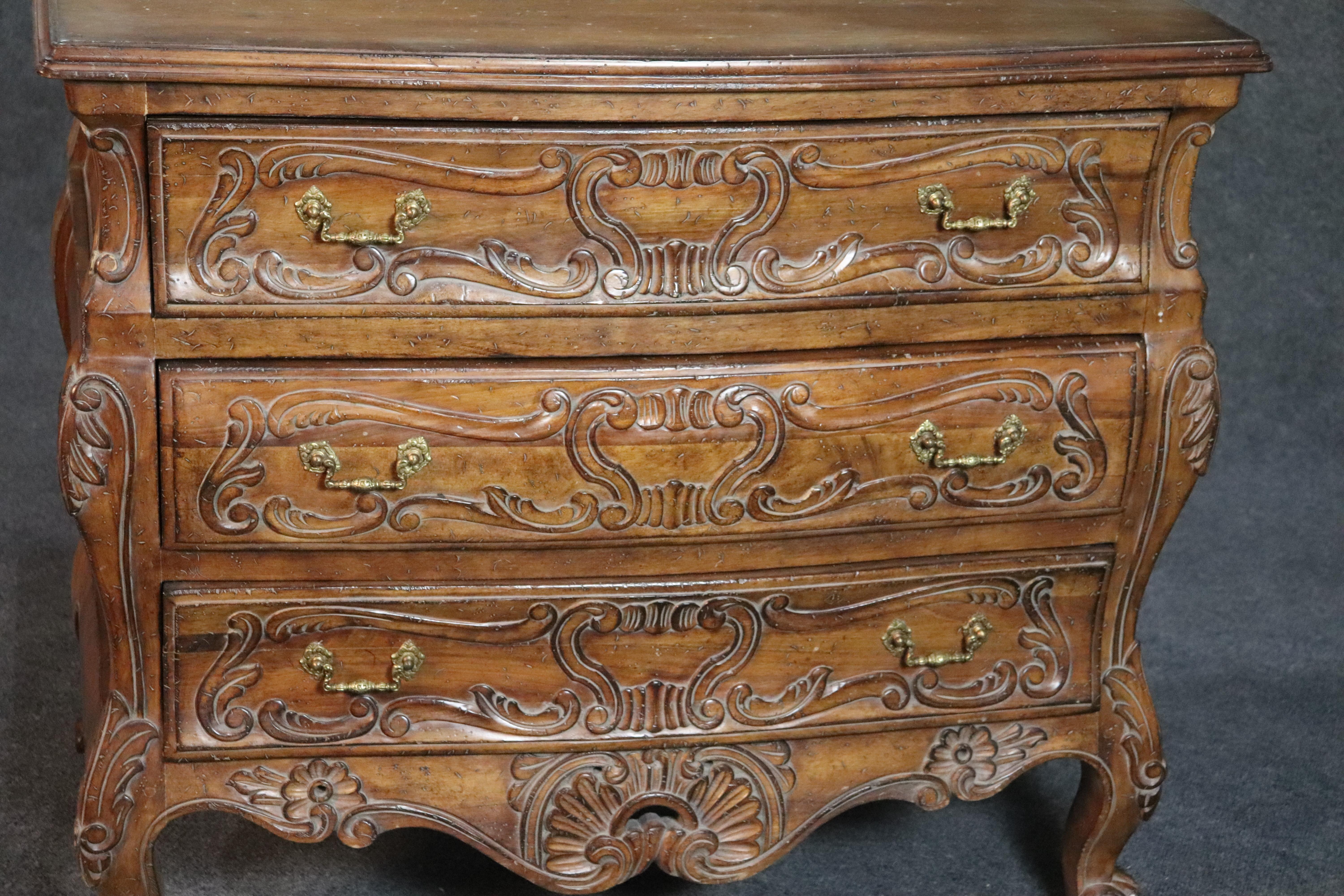 French Louis XV Style Walnut Commode 1