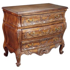 French Louis XV Style Walnut Commode