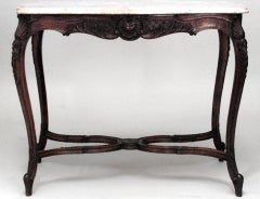 French Louis XV End Table with Marble Top