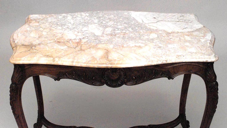 French Louis XV End Table with Marble Top In Good Condition For Sale In New York, NY