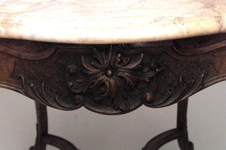 French Louis XV End Table with Marble Top For Sale 1