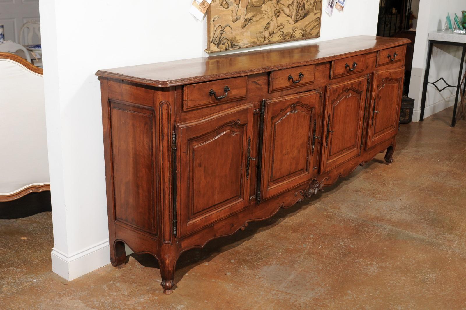 French Louis XV Style Walnut Four-Drawer over Four-Door Enfilade, circa 1890 3