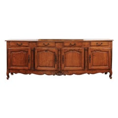 French Louis XV Style Walnut Four-Drawer over Four-Door Enfilade, circa 1890