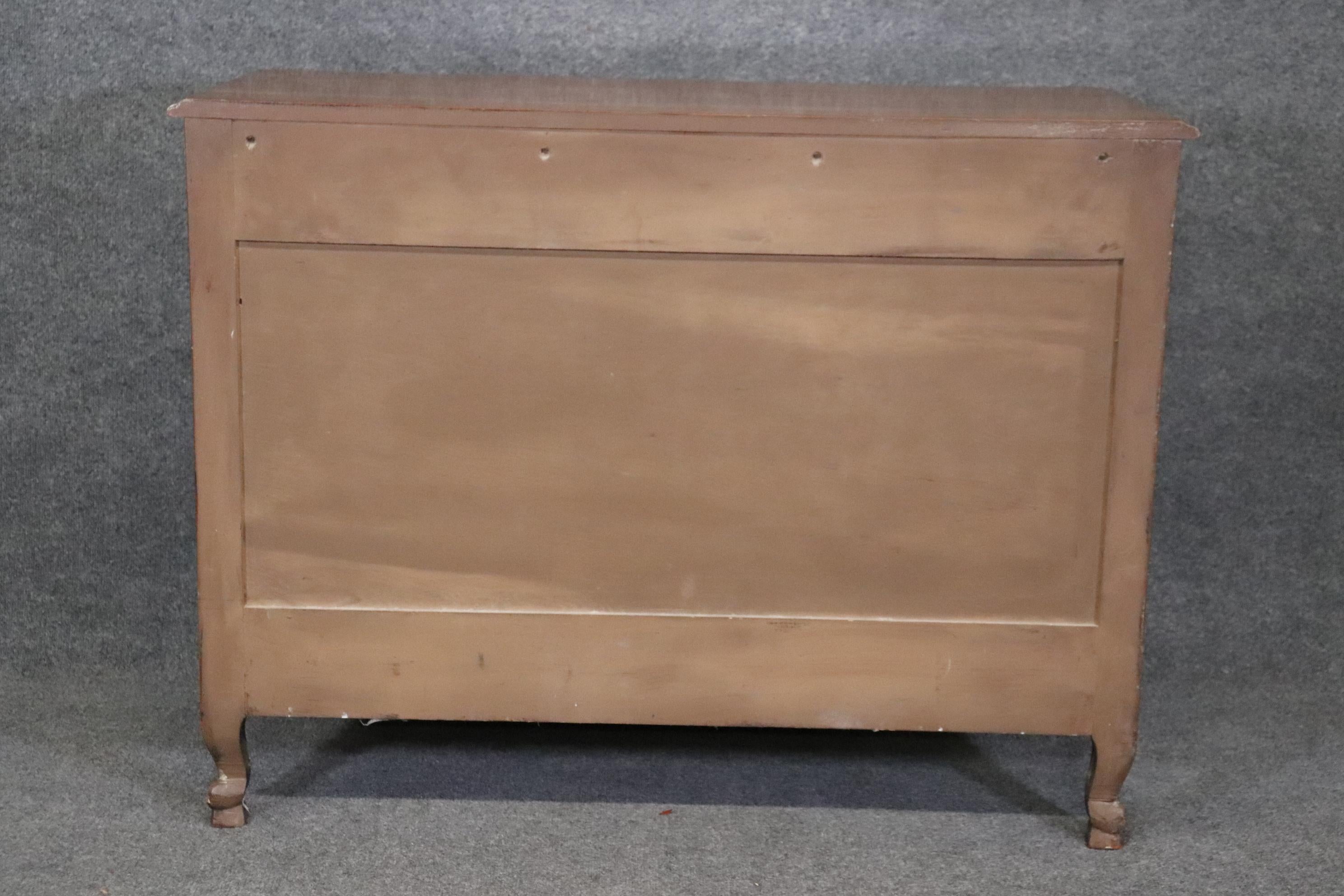 French Louis XV Style Walnut French Country Three Drawer Commode  For Sale 2