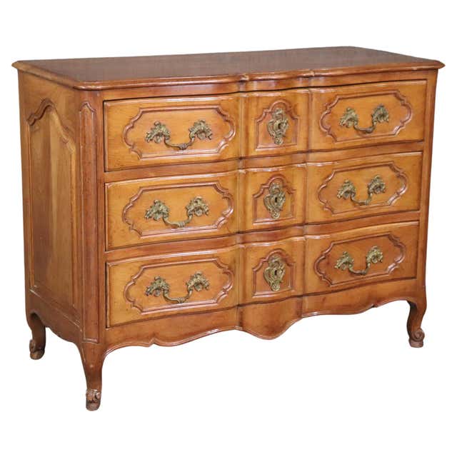 French Louis XV style painted three drawer commode C 1945 For Sale at ...