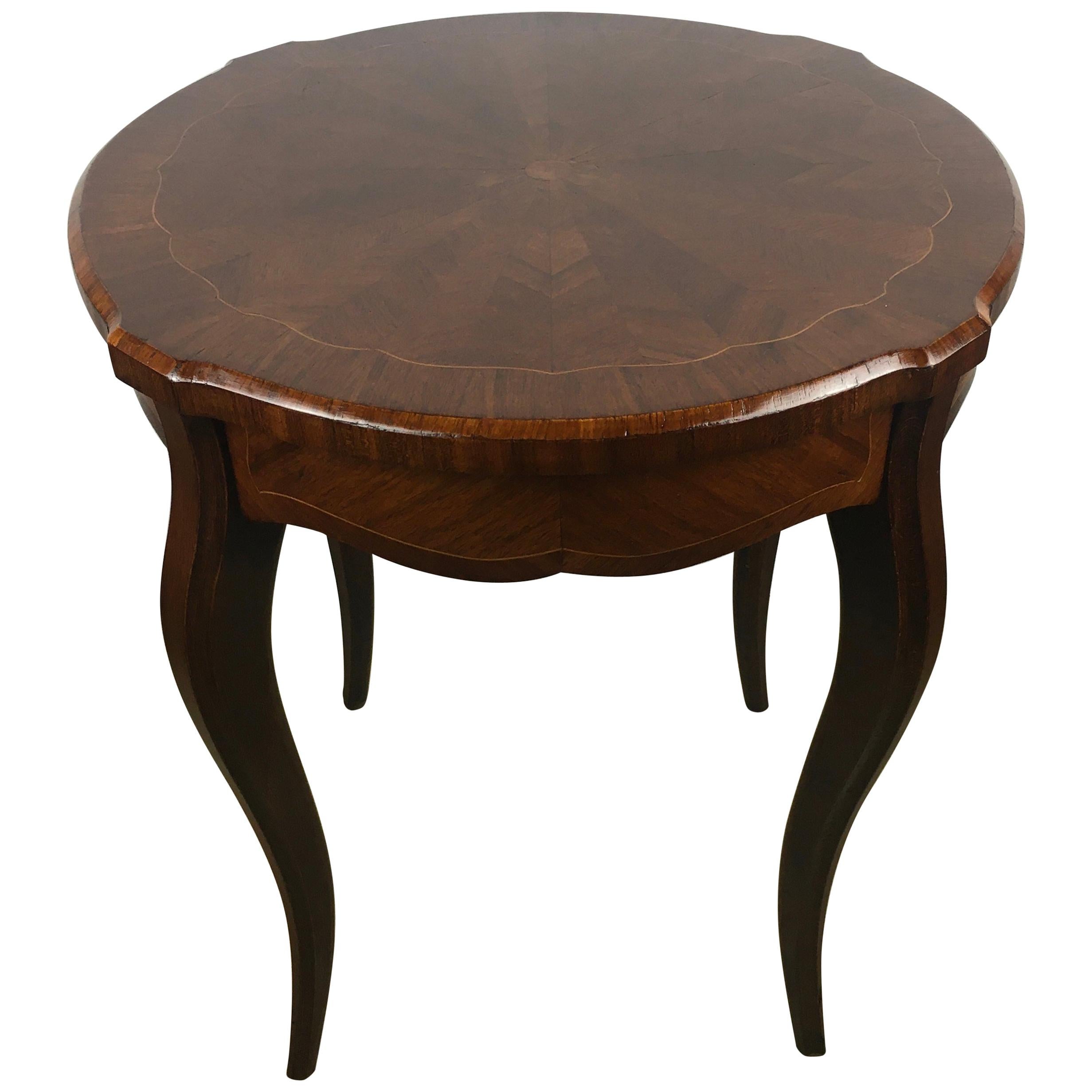 French Louis XV Style Walnut Marquetry Coffee or Cocktail Table