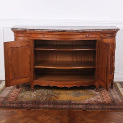 French Louis XV Style Walnut Serpentine Buffet Sideboard