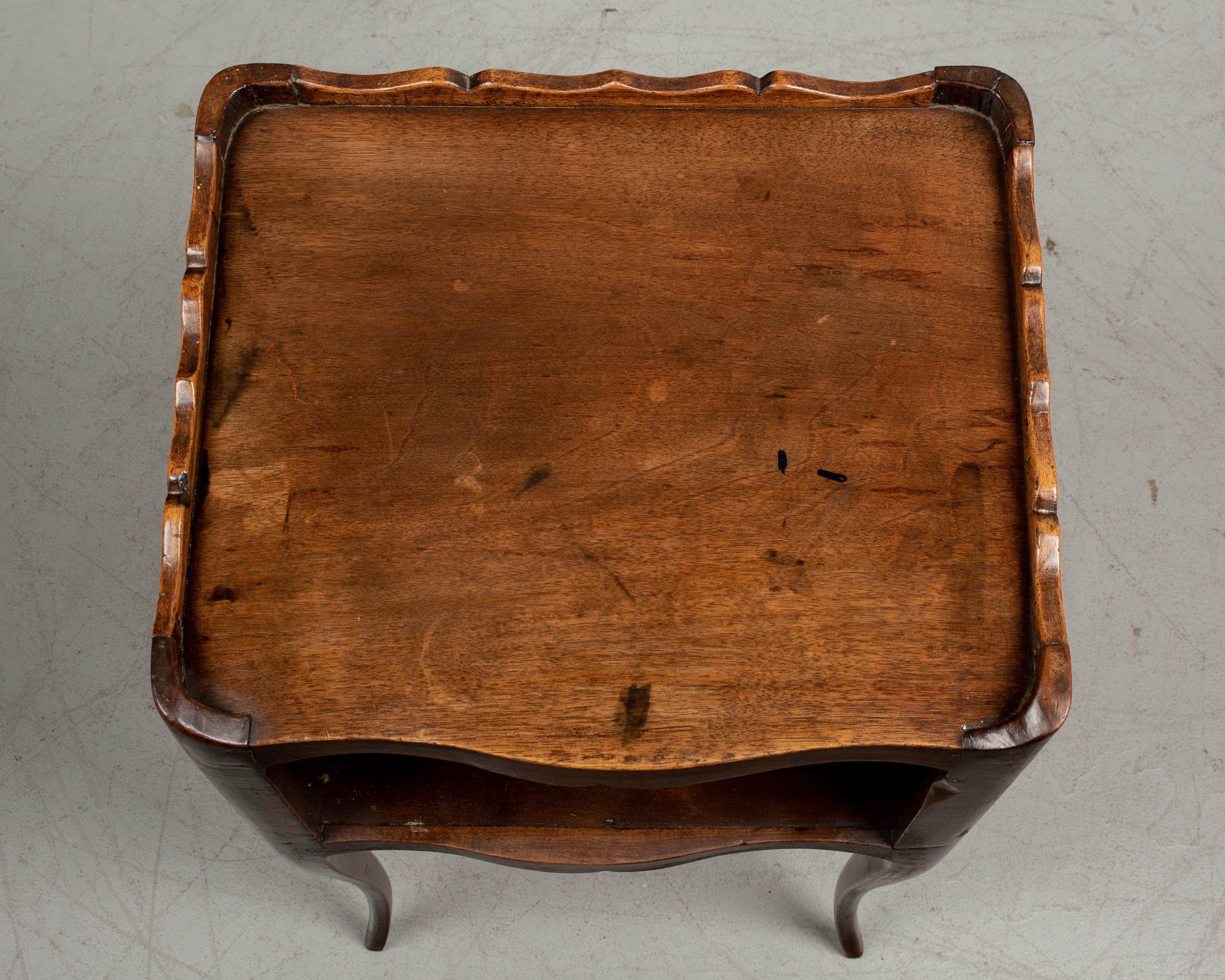 French Louis XV Style Walnut Side Table 3